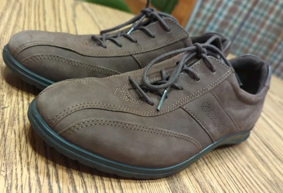 Ecco Sky Tie Lace Up Flat Women's 40 US 9 Brown Suede Oxford Casual Shoe - Image 2 of 4