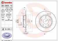 2X Brembo 08.C653.11 Bremsscheibe Hinten FüR Mazda