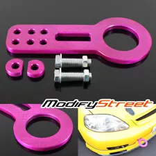 BILLET ALUMINUM FRONT TOWING HOOK KIT JDM ANODIZED PURPLE RACING BUMPER TOW SET