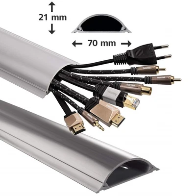 Hama PVC Kabelkanal selbstklebend Kabel-Leiste Sockel Wand Fußbodenkanal TV PC - Bild 1 von 4