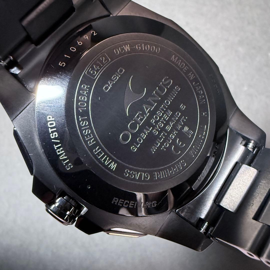 Casio Oceanus Solar Radio-Controlled GPS OCW-G1000B Black Titanium Working image 5