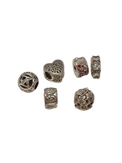 925 Sterling Silver Bundle Of 6 Charms 13.75g Weight Various Designs Bundle