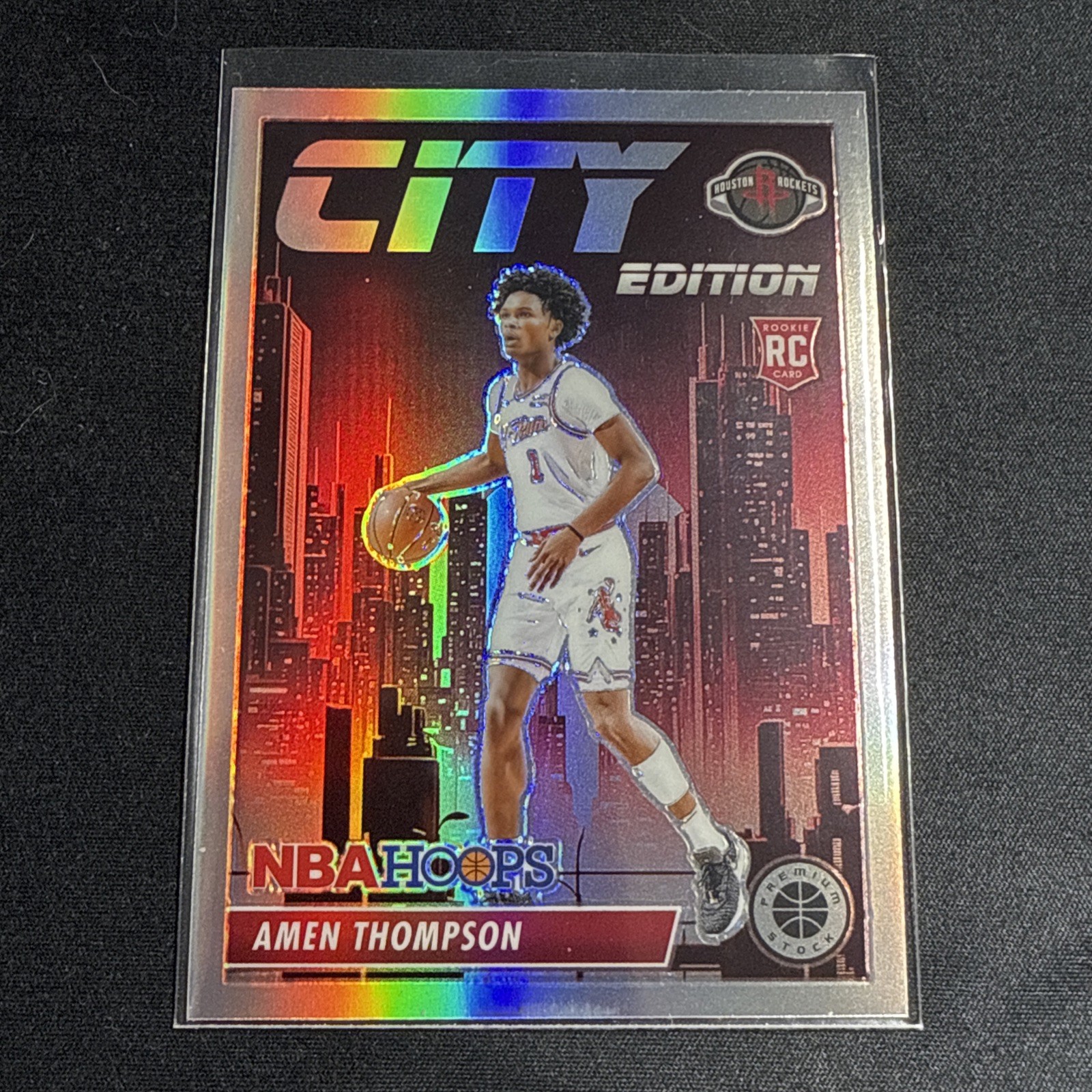2023-24 Hoops Premium Stock - City Edition Amen Thompson #14 Silver Prizm (RC)