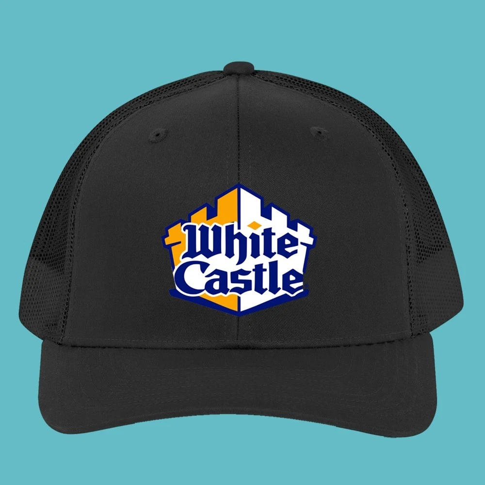 White Castle Burger Black Trucker Hat Cap Adult Size