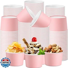Jingmore 180 Pcs Paper Ice Cream Cups 9oz Colored Disposable Dessert Bowls fo