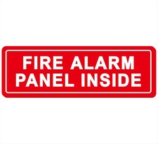Fire Alarm Panel Inside Sign 9 x 3 inch, Red -