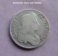 1676 KING CHARLES II SILVER CROWN - V. OCTAVO