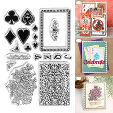 Playing Card Collage Clear Stamps For DIY Scrapbooking Card Embossing Crafts New