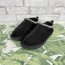 DREAM PAIRS Women's Black Slip On Plush Fur-Lined Winter Platform Slippers sz 9