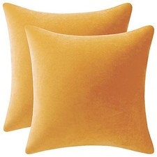Throw Pillow Covers 18x18 Mustard Yellow: 18" x 18" Pack of 2 Golden Yellow