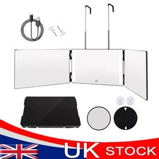 3 Way Mirror 360°Self Cut LED Light Mirror Tri-fold Mirror for Self Hair-Cutting