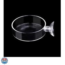 60mm Aquarium Shrimp Feeder Dish with Suction Glass Fish Tank Feeding Bowls R...