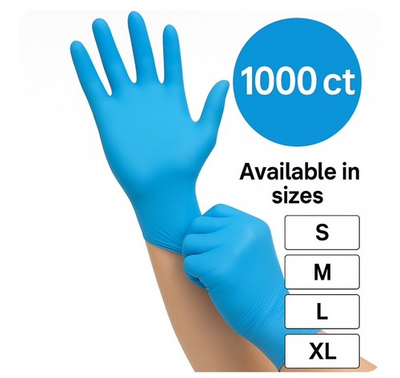 #ad 1000 ct Blue Nitrile Disposable Gloves Powder Free $34.99
