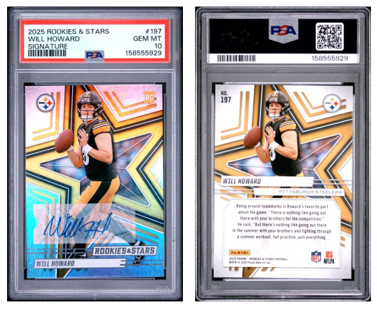 2025 Panini Rookies & Stars Will Howard #197 Signatures Auto RC PSA 10
