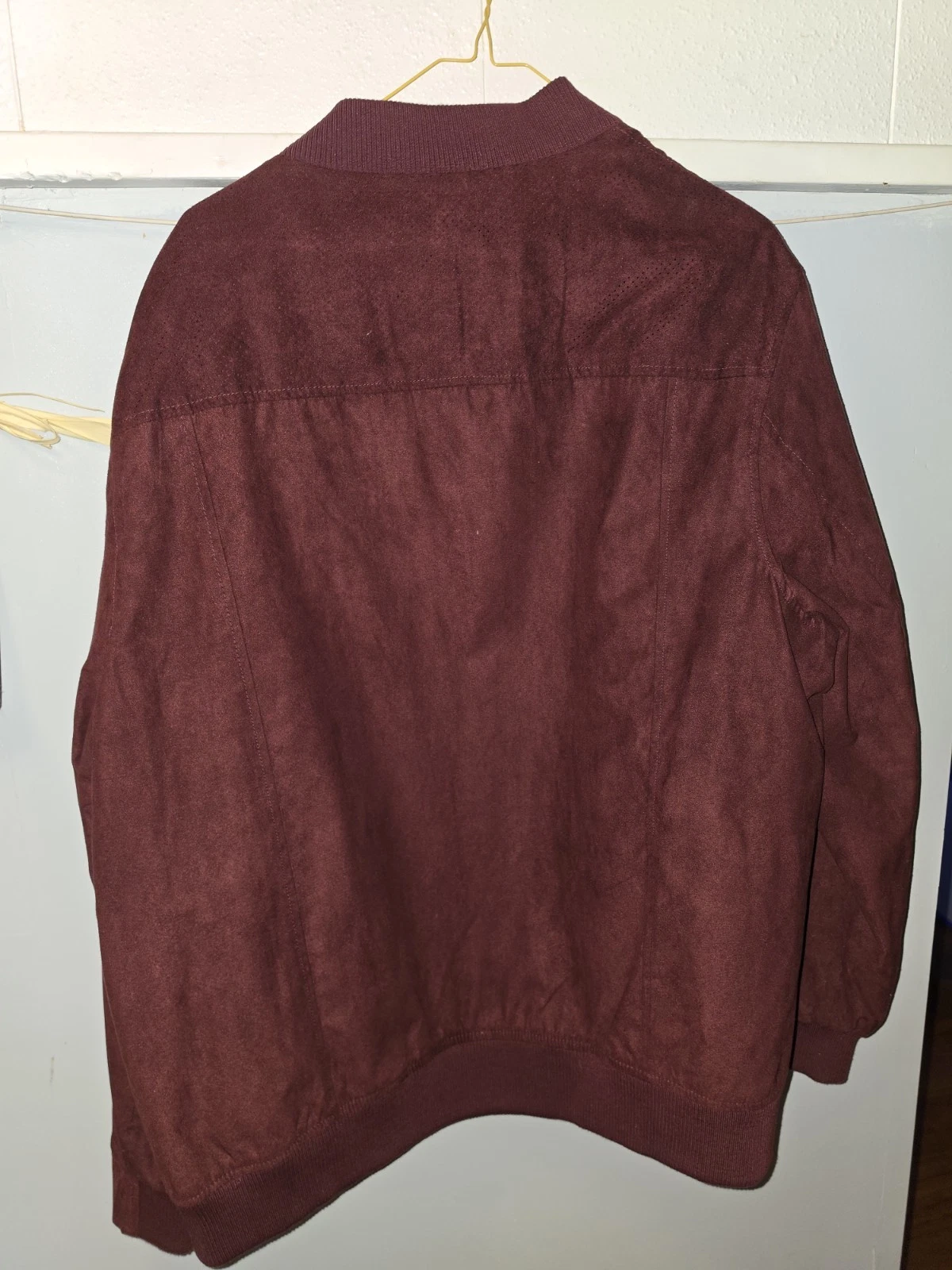 Forever 21 Men’s Suede Red Bomber Jacket - product detail image 2