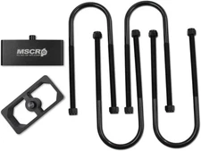 Universal Billet Aluminum Leaf Spring Lowering Block Kit with U-Bolts 2 Inch 