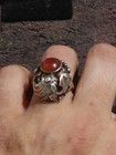 VTG Niels Erik Denmark STERLING SILVER Amber MODERNIST KOI FISH STAR Ring 7.75 — photo 6