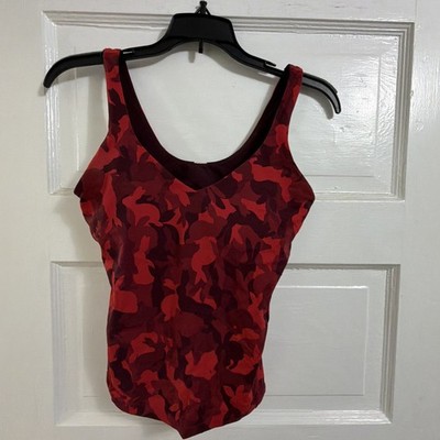 Lululemon Align Waist-Length Tank Top Rabbit All Over Print Red Multi size 6
