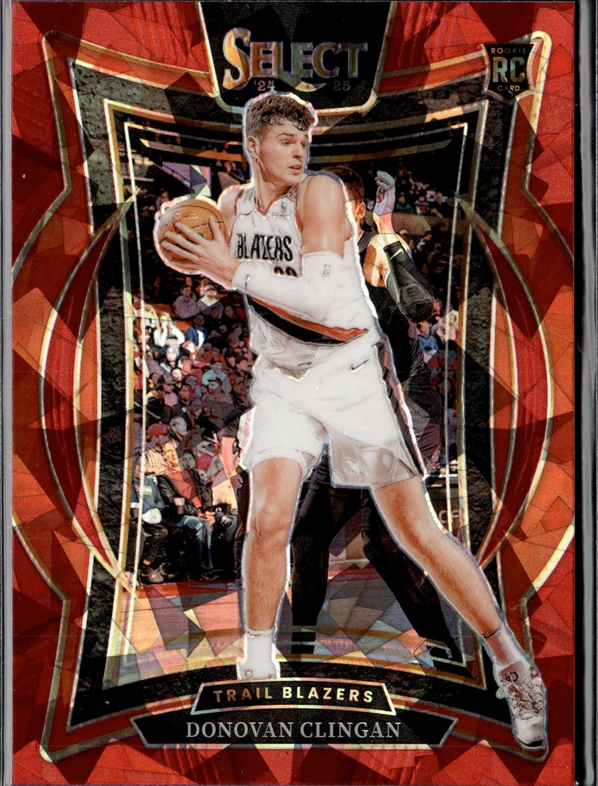 2024-25 Panini Select - Concourse Donovan Clingan #69 Red Cracked Ice Prizm RC
