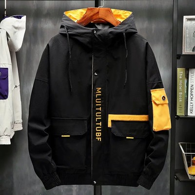 2024 Spring and Autumn Fashion Trend Windproof Cargo Jacket Men's Casual Loose C