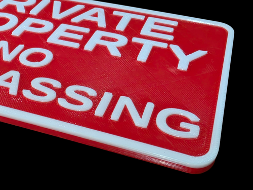 Propriété Privée 3D Signe Extérieur Petg Adhésif Imperméable Plaque 175x110mm - Photo 4 sur 4