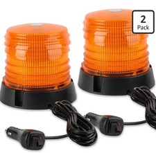 2X LED Strobe Light 12V Amber Warning Lights Emergency Flashing Beacon Trucks