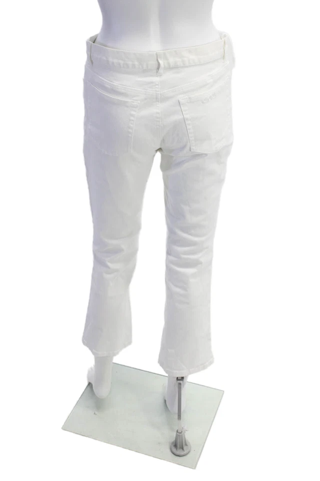 Ralph Lauren Black Label Womens Zipper Fly Boot Flare Cut Pants White Size 8 - Image 3 of 4