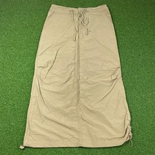 Vintage Y2K Zana Di Khaki Cargo Utility Drawstring Maxi Skirt Sz 7 Juniors