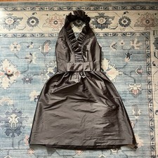 Alfred Sung Black Halter Ruffle Neck Cocktail dress style D470 sz 4