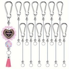 12-22 Pcs Beadable Keychains Bars Bulk Blank Beaded Metal Keychain for Craft DIY
