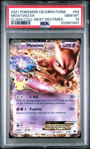 2021 POKEMON CELEBRATIONS CLASSIC COLL #54 MEWTWO EX PSA 10