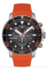 Orologio Uomo Tissot Seastar 1000 Chrono Cinturino Gomma Arancione T120.417.17.051.01