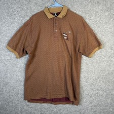 Vintage Warner Bros. Studio Store Men's Polo Tasmanian Devil Golf Brown Size L