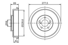 Bremstrommel Hinterachse 0 986 477 279 BOSCH für SUBARU FORESTER