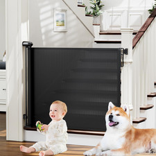 Retractable Baby, Child Dog Gates for Stairs, Extends to 54" Wide 34" Tall, Us
