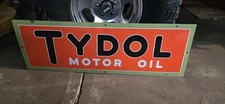 Antique Tydol Motor Oil Sign Porcelain Single Sided Good Condition Rare!!!