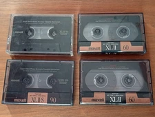 Lot of 2 Maxell XLII-S 90 and 2 Maxell XLII 60 Cassette tapes HIGH BIAS PreOwned