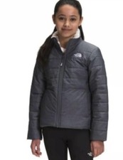 The North Face Girl  s Reversible Puffer Jacket  Gray  Pink  Large