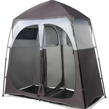 Winado - 7.5FT Camping Dressing 2-Room Shower Tent Pop Up Shelter- Gray & White