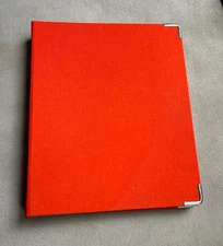 Russell+Hazel Bookcloth Mini 3-Ring Binder Orange  8” X 9” Holds 120 Sheets 