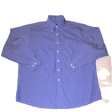 Brooks Brothers Button Down Shirt Mens XL Blue Plaid Non Iron Cotton