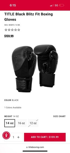 Title: Black Blitz Boxing Gloves - Picture 8 of 8