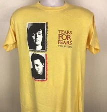 Vtg Tears For Fears Band Tour 85 Cotton Yellow S-5XL Shirt SE562