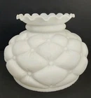 Vintage Milk Glass Tufted Lamp Light Shade Quilted Puffy Mid Century 6.75 Fitter