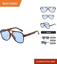 Vintage 70s Aviator Sunglasses with UV 400 Protection - Oversized  Retro Style