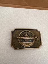 Vintage Brass NMRA Life Member Belt Buckle, BTS