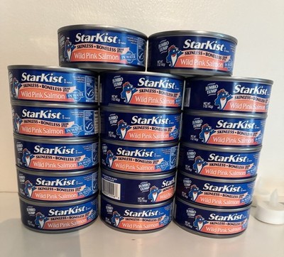 17 Cans 5 oz Wild Caught Pink Salmon in Water Boneless Lump Skinless BB 12/29