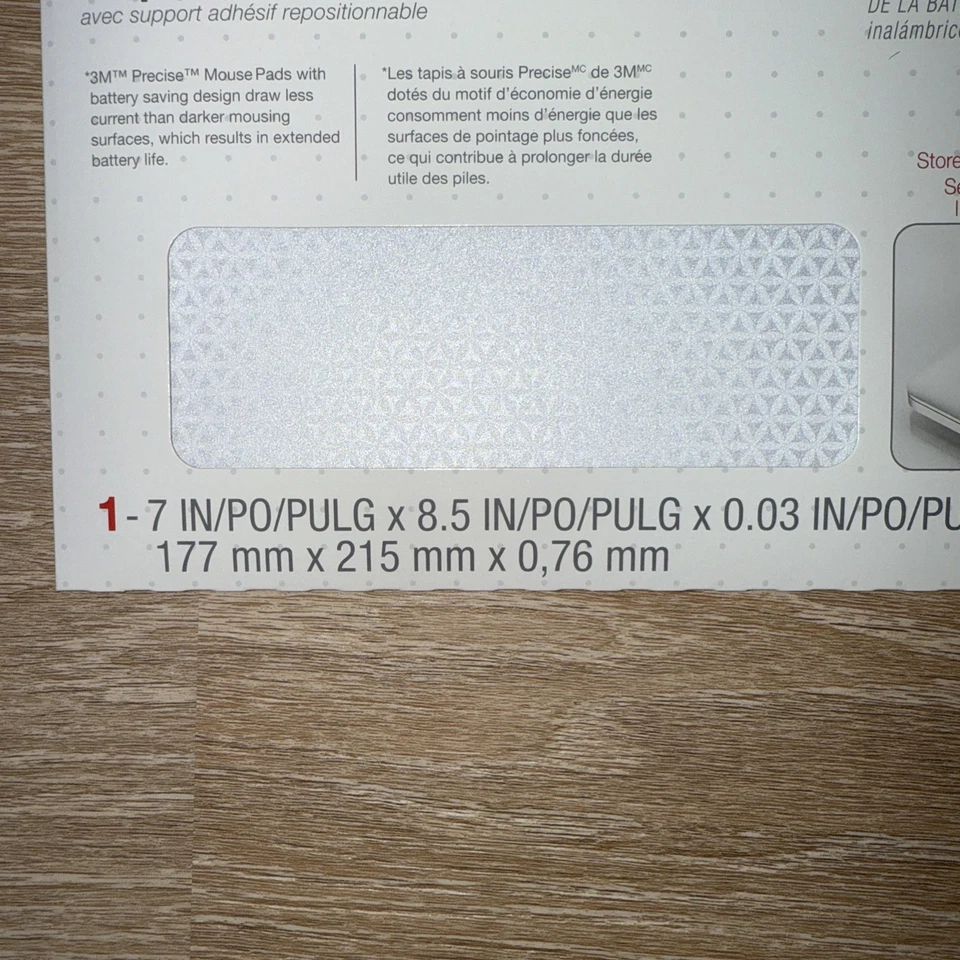 3M Precise Mouse Pad with Repositionable Adhesive Backing and Battery Saving ... - Image 2 of 4