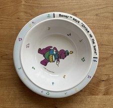 Barney The Dinosaur Melamine Bowl Vintage 1992 Barney Says "Strike Up The Band"