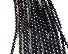 4mm Black Onyx Agate Round Beads 15"